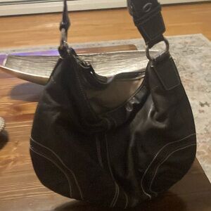 Coach Black Leather Hobo Bag